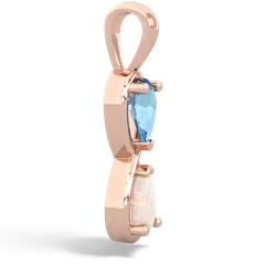 Blue Topaz Infinity 14K Rose Gold pendant P5050