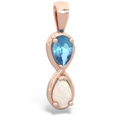 Blue Topaz Infinity 14K Rose Gold pendant P5050