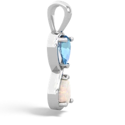 Blue Topaz Infinity 14K White Gold pendant P5050