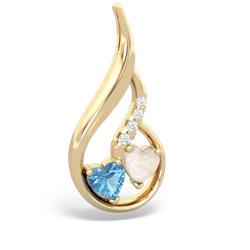 Blue Topaz Keepsake Curves 14K Yellow Gold pendant P5450