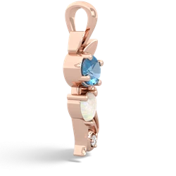 Blue Topaz Kitten 14K Rose Gold pendant P5780