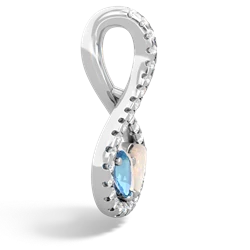 Blue Topaz Pave Twist 'One Heart' 14K White Gold pendant P5360