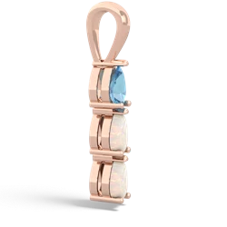 Blue Topaz Dew Drops 14K Rose Gold pendant P2251