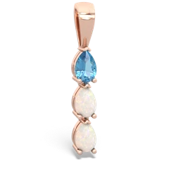 Blue Topaz Dew Drops 14K Rose Gold pendant P2251