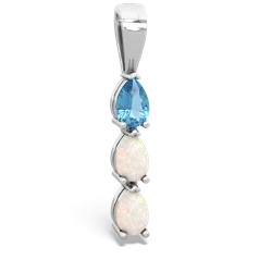 Blue Topaz Dew Drops 14K White Gold pendant P2251