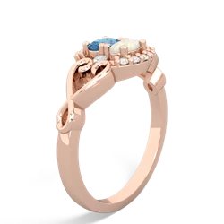 Blue Topaz Love Nest 14K Rose Gold ring R5860