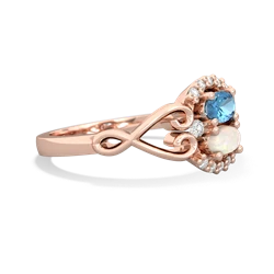 Blue Topaz Love Nest 14K Rose Gold ring R5860