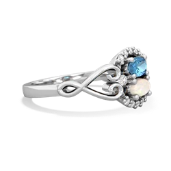 Blue Topaz Love Nest 14K White Gold ring R5860