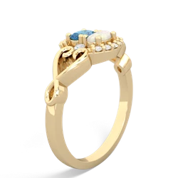 Blue Topaz Love Nest 14K Yellow Gold ring R5860