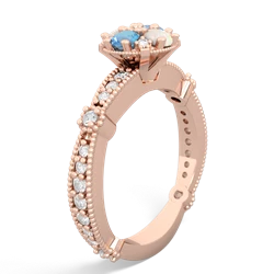 Blue Topaz Sparkling Tiara Cluster 14K Rose Gold ring R26293RD