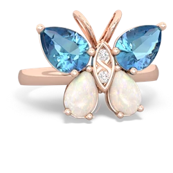 Blue Topaz Butterfly 14K Rose Gold ring R2215