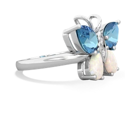 Blue Topaz Butterfly 14K White Gold ring R2215