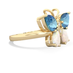 Blue Topaz Butterfly 14K Yellow Gold ring R2215