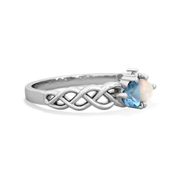 Blue Topaz Heart To Heart Braid 14K White Gold ring R5870