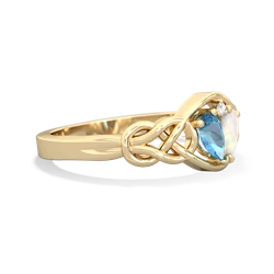 Blue Topaz Celtic Love Knot 14K Yellow Gold ring R5420