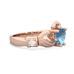 Blue Topaz Claddagh Keepsake 14K Rose Gold ring R5245