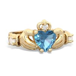 Blue Topaz Claddagh Keepsake 14K Yellow Gold ring R5245