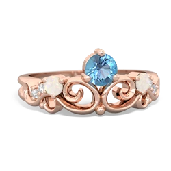 Blue Topaz Crown Keepsake 14K Rose Gold ring R5740