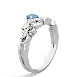 Blue Topaz Crown Keepsake 14K White Gold ring R5740