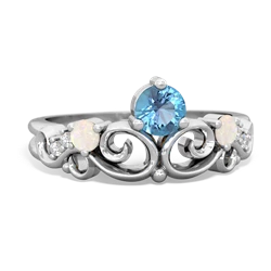 Blue Topaz Crown Keepsake 14K White Gold ring R5740