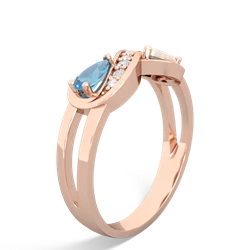 Blue Topaz Diamond Infinity 14K Rose Gold ring R5390