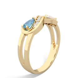 Blue Topaz Diamond Infinity 14K Yellow Gold ring R5390