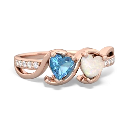 Blue Topaz Side By Side 14K Rose Gold ring R3090