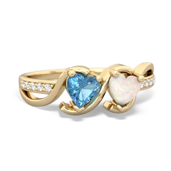 Blue Topaz Side By Side 14K Yellow Gold ring R3090