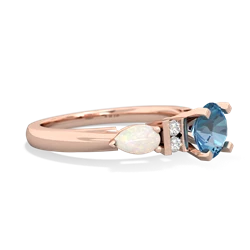 Blue Topaz 6Mm Round Eternal Embrace Engagement 14K Rose Gold ring R2005