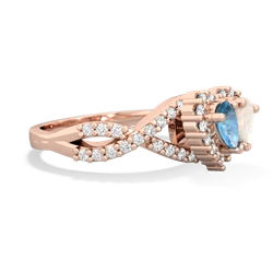 Blue Topaz Diamond Twist 'One Heart' 14K Rose Gold ring R2640HRT