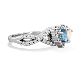 Blue Topaz Diamond Twist 'One Heart' 14K White Gold ring R2640HRT