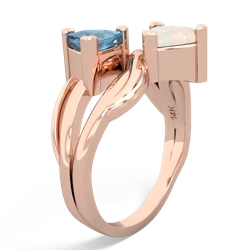 Blue Topaz Split Band Swirl 14K Rose Gold ring R2341