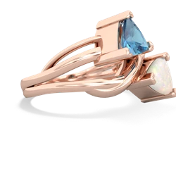 Blue Topaz Split Band Swirl 14K Rose Gold ring R2341