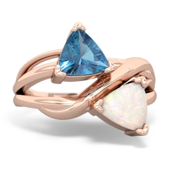 Blue Topaz Split Band Swirl 14K Rose Gold ring R2341