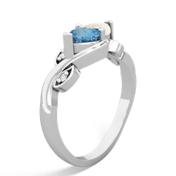 Blue Topaz Floral Elegance 14K White Gold ring R5790