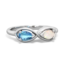 Blue Topaz Infinity 14K White Gold ring R5050