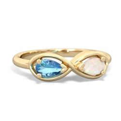 Blue Topaz Infinity 14K Yellow Gold ring R5050