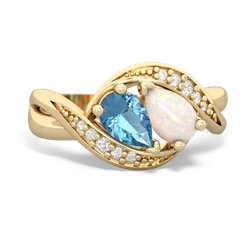 Blue Topaz Summer Winds 14K Yellow Gold ring R5342