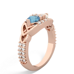 Blue Topaz Sparkling Celtic Knot 14K Rose Gold ring R2645