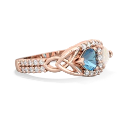 Blue Topaz Sparkling Celtic Knot 14K Rose Gold ring R2645