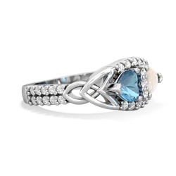 Blue Topaz Sparkling Celtic Knot 14K White Gold ring R2645