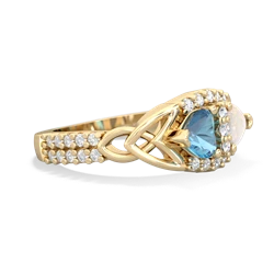 Blue Topaz Sparkling Celtic Knot 14K Yellow Gold ring R2645