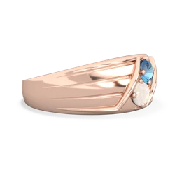 Blue Topaz Men's Streamline 14K Rose Gold ring R0460