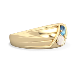 Blue Topaz Men's Streamline 14K Yellow Gold ring R0460