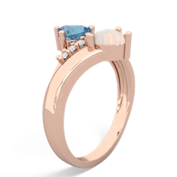 Blue Topaz Heart To Heart 14K Rose Gold ring R2064