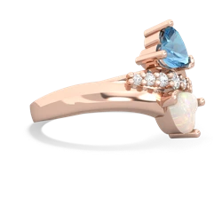 Blue Topaz Heart To Heart 14K Rose Gold ring R2064