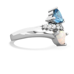 Blue Topaz Heart To Heart 14K White Gold ring R2064