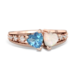 Blue Topaz Heart To Heart 14K Rose Gold ring R3342