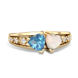 Blue Topaz Heart To Heart 14K Yellow Gold ring R3342