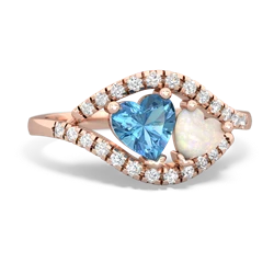 Blue Topaz Mother And Child 14K Rose Gold ring R3010